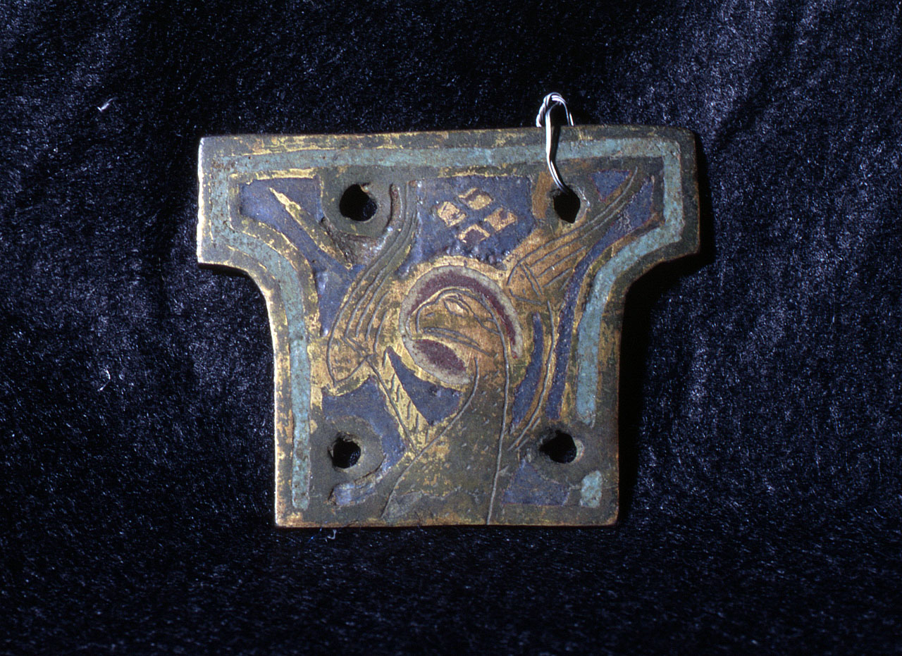 simbolo di san Giovanni evangelista: aquila (placchetta) - bottega limosina (ultimo quarto sec. XIII)