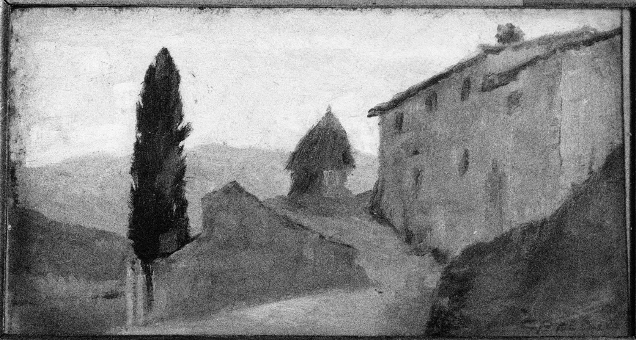 Paesaggio, paesaggio (dipinto) di Becucci Girolamo (sec. XX)