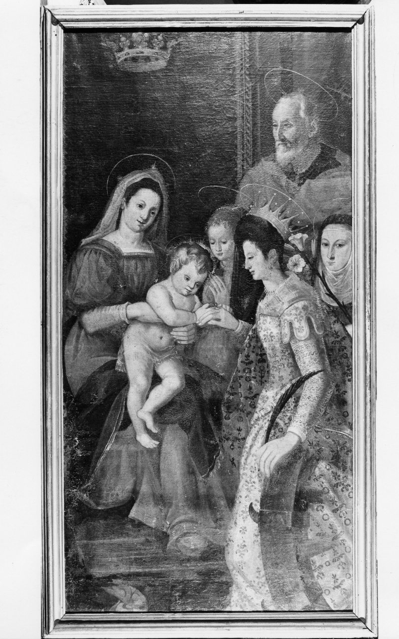 matrimonio mistico di Santa Caterina d'Alessandria (dipinto) - ambito toscano (sec. XVII)