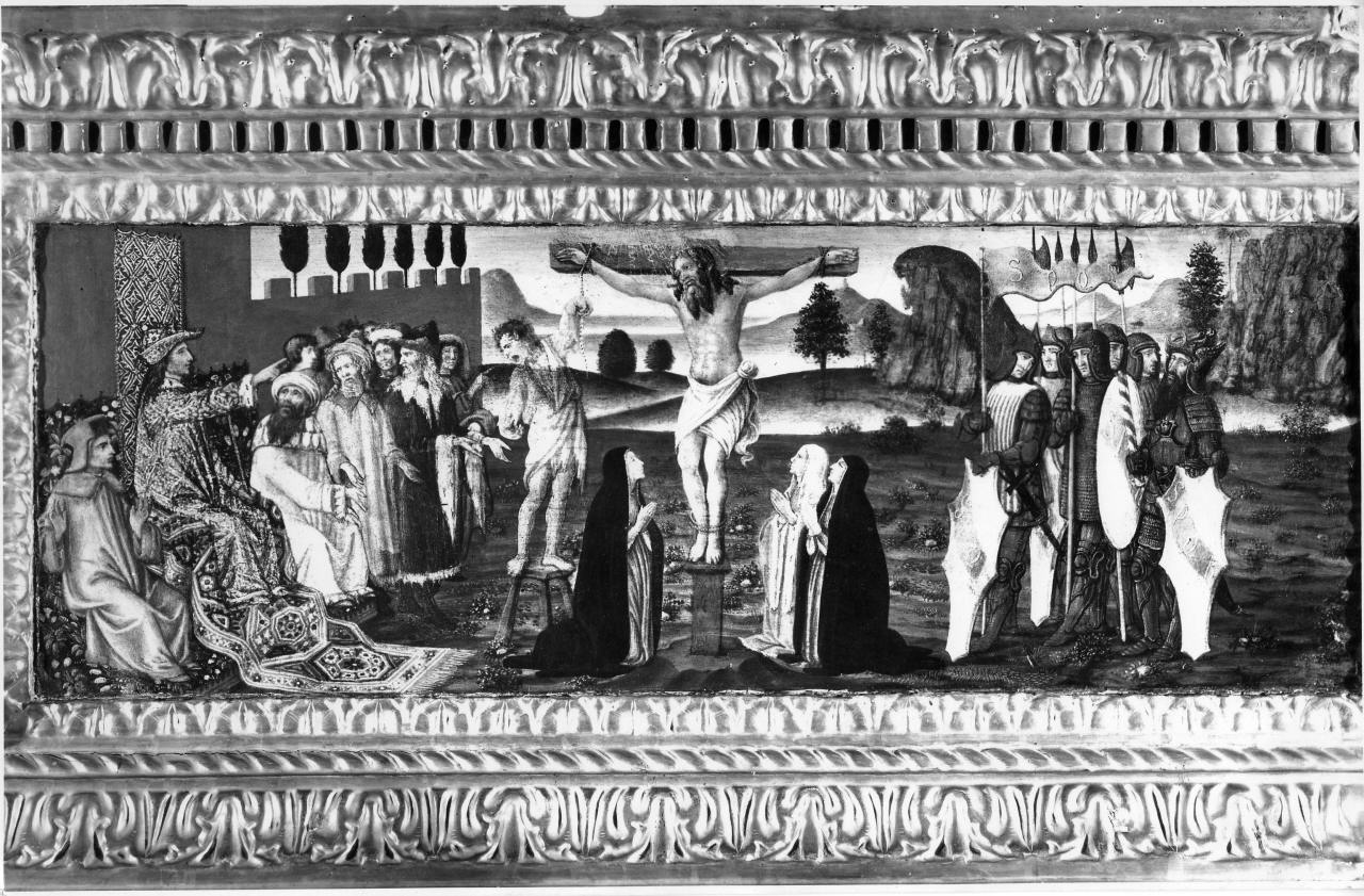 crocifissione di Sant'Andrea (scomparto di predella) di Botticini Francesco (sec. XV)