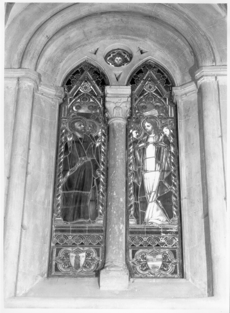 professione di fede di San Pietro (vetrata) di Fanfani Rodolfo (sec. XX)