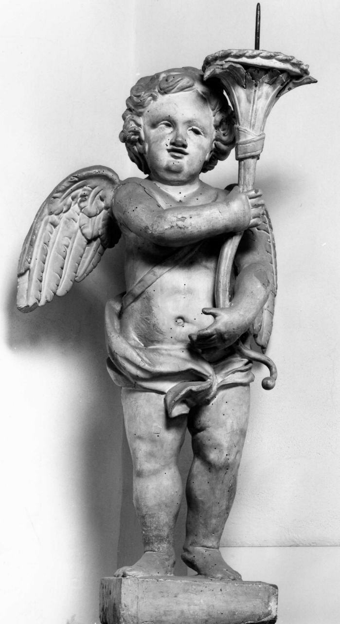 angelo reggitorcia (statuetta, serie) - ambito fiorentino (inizio sec. XIX)
