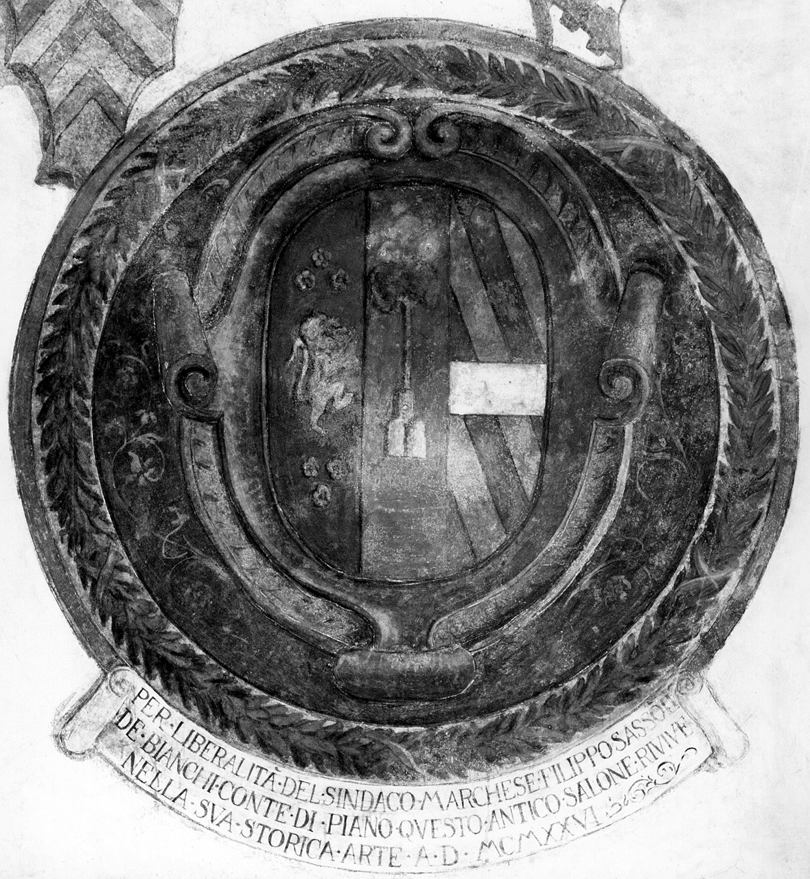 stemma gentilizio della famiglia Sassoli (dipinto) - ambito toscano (sec. XX)