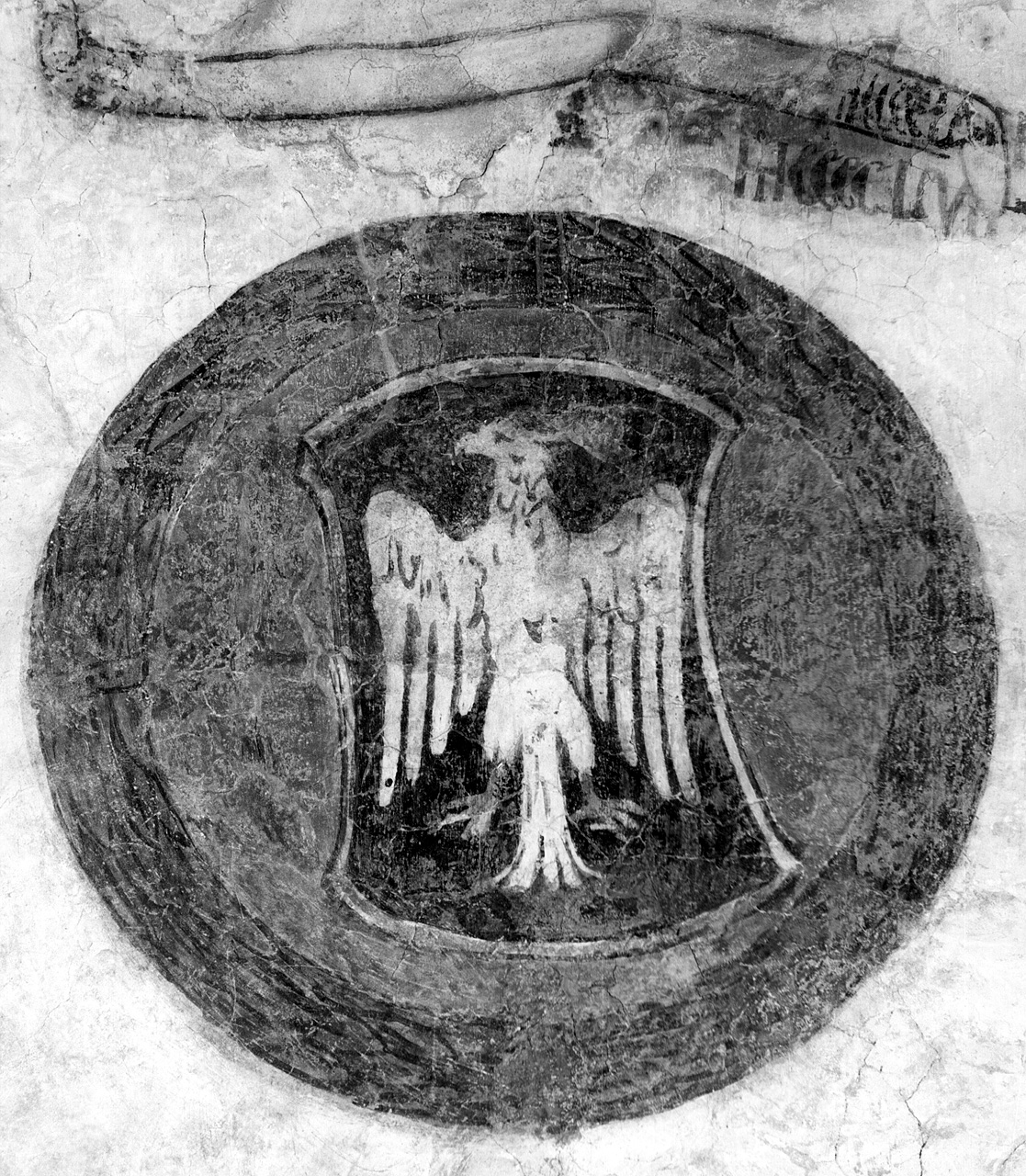 stemma gentilizio della famiglia Torrigani in clipeo laureato (dipinto) - ambito toscano (sec. XV)