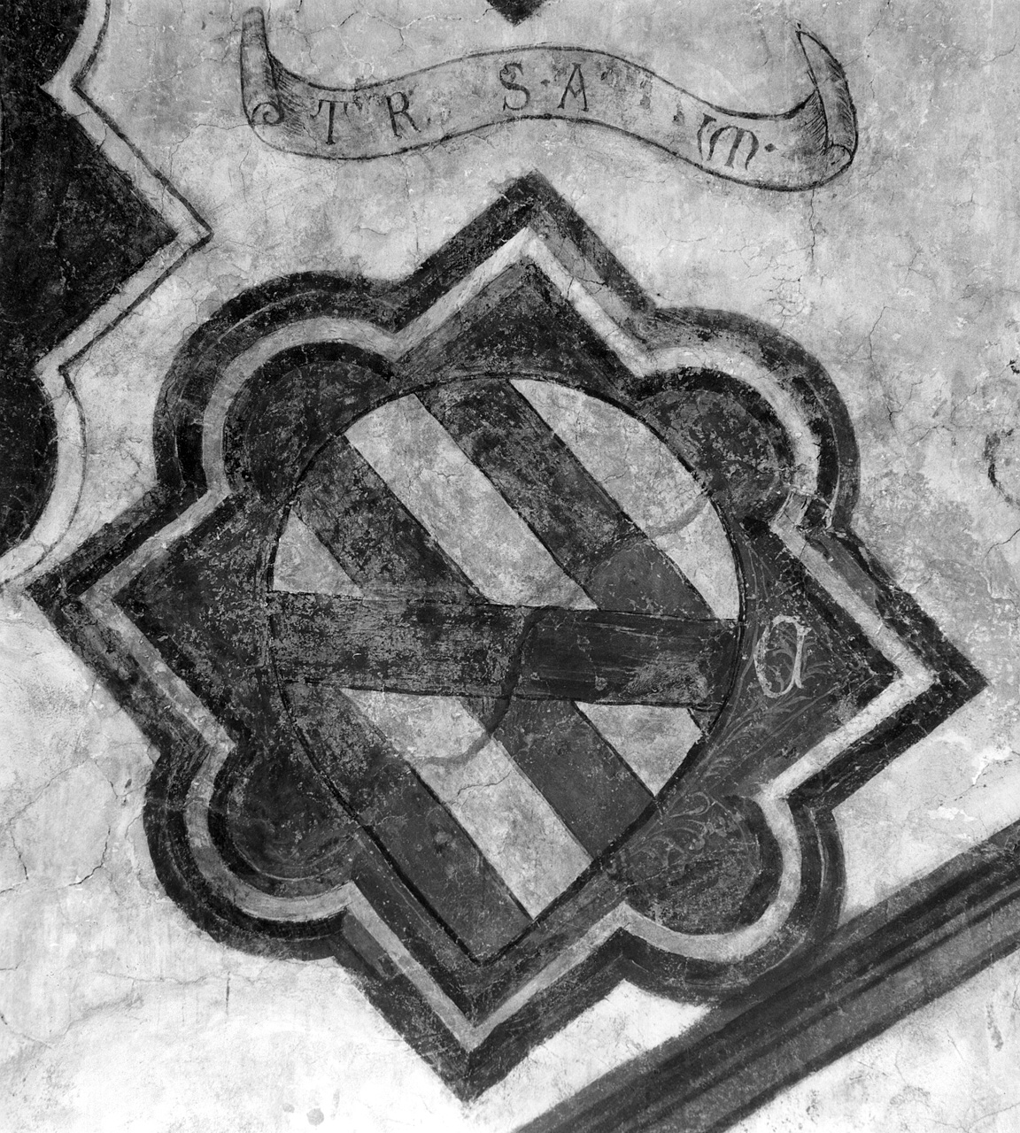 stemma gentilizio della famiglia Corsini in cornice mistilinea (dipinto) - ambito toscano (sec. XV)