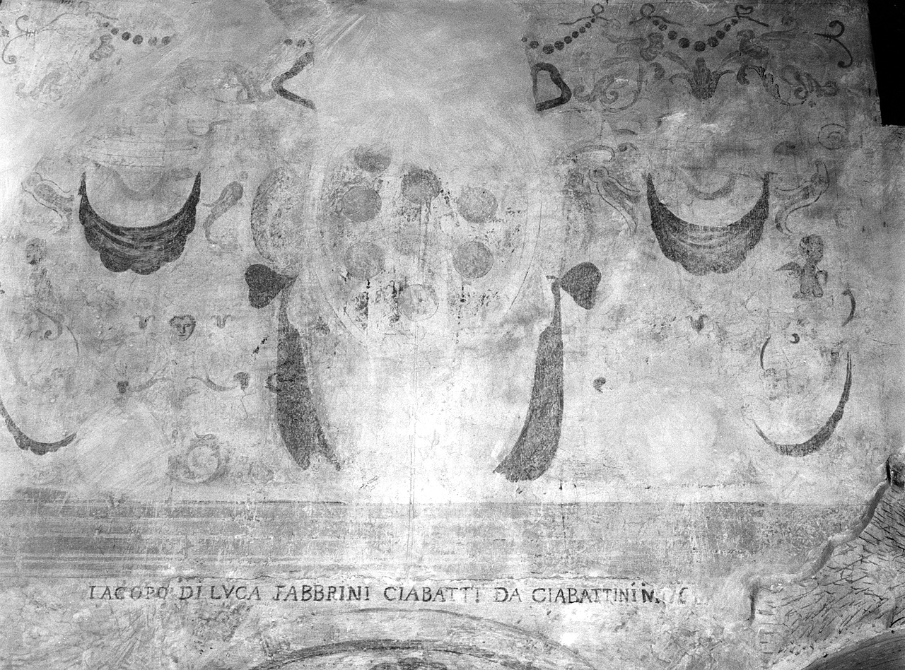 grottesche e stemma gentilizio della famiglia Medici (dipinto, complesso decorativo) - ambito toscano (seconda metà sec. XVII)