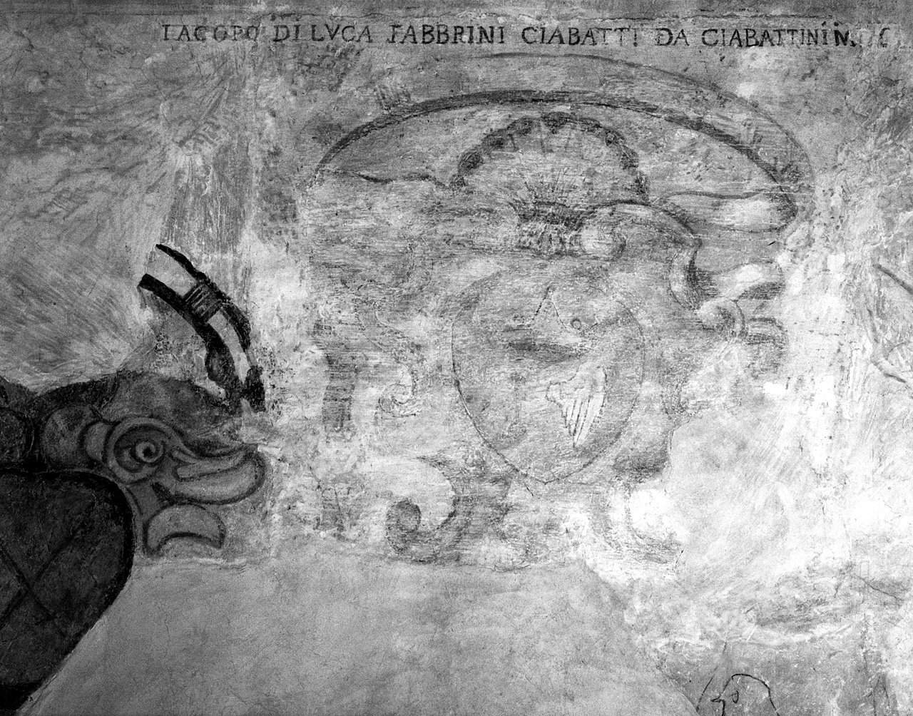 stemma gentilizio della famiglia Ciabatti (dipinto, frammento) - ambito toscano (sec. XVII)