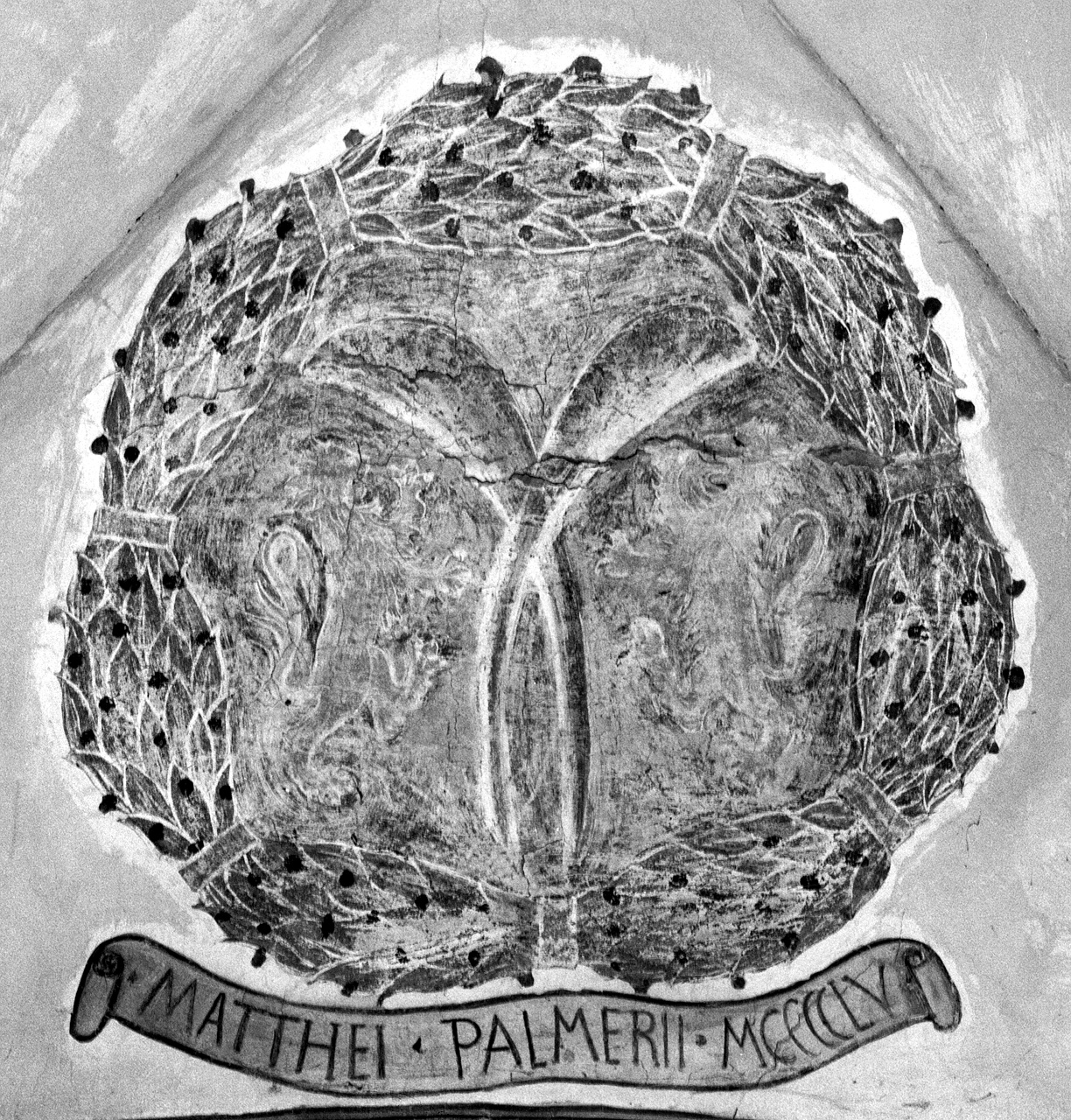 stemma gentilizio della famiglia Palmieri (dipinto) - ambito toscano (sec. XV)