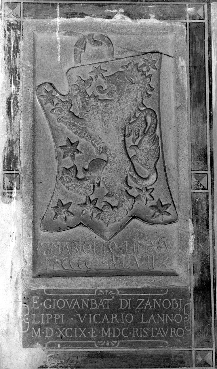 stemma gentilizio della famiglia Lippi (rilievo) - ambito toscano (sec. XV)