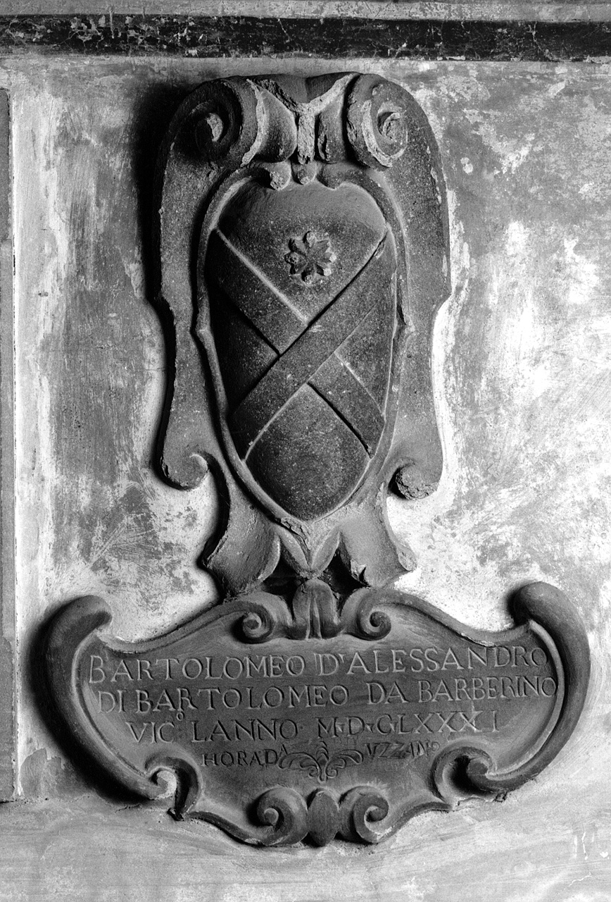 stemma gentilizio della famiglia Barberino (rilievo) - ambito toscano (sec. XVII)