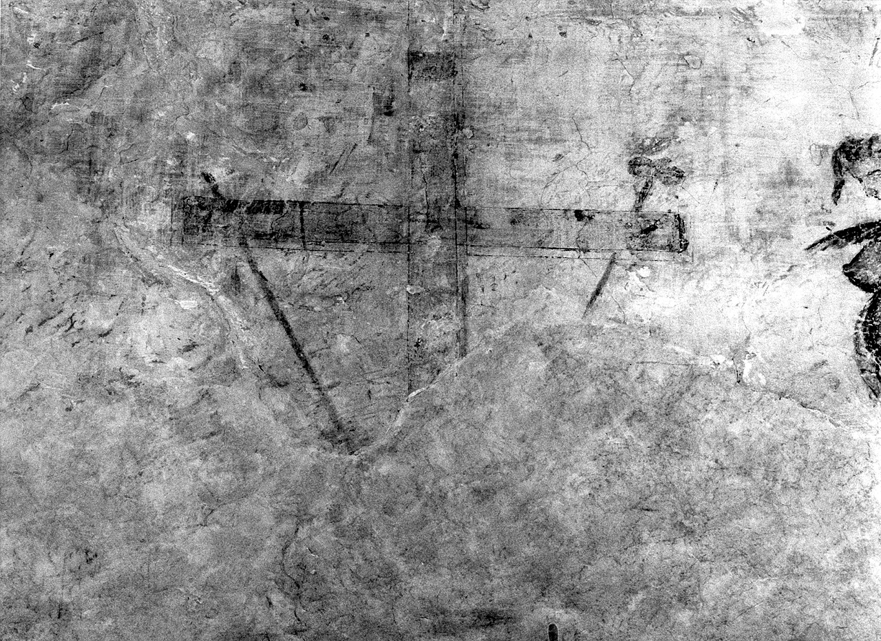 croce con simboli della Passione (sinopia) - ambito toscano (secc. XVII/ XVIII)