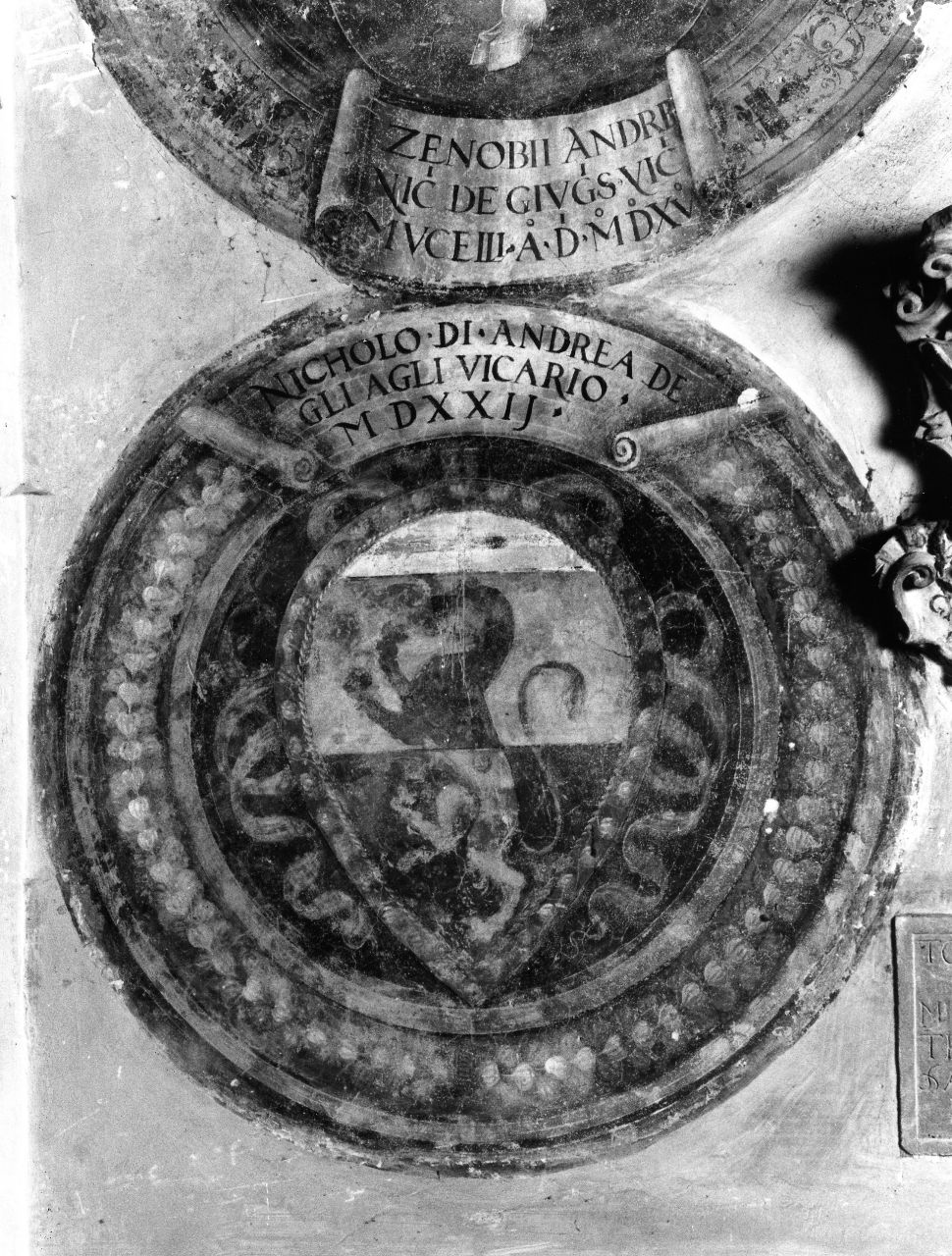 stemma gentilizio della famiglia Degli Agli (dipinto) - ambito toscano (sec. XVI)