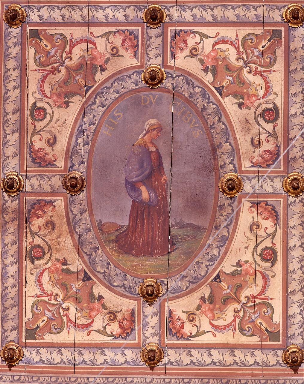 figura allegorica femminile (dipinto) - bottega Italia centrale (fine/inizio secc. XVI/ XVII)