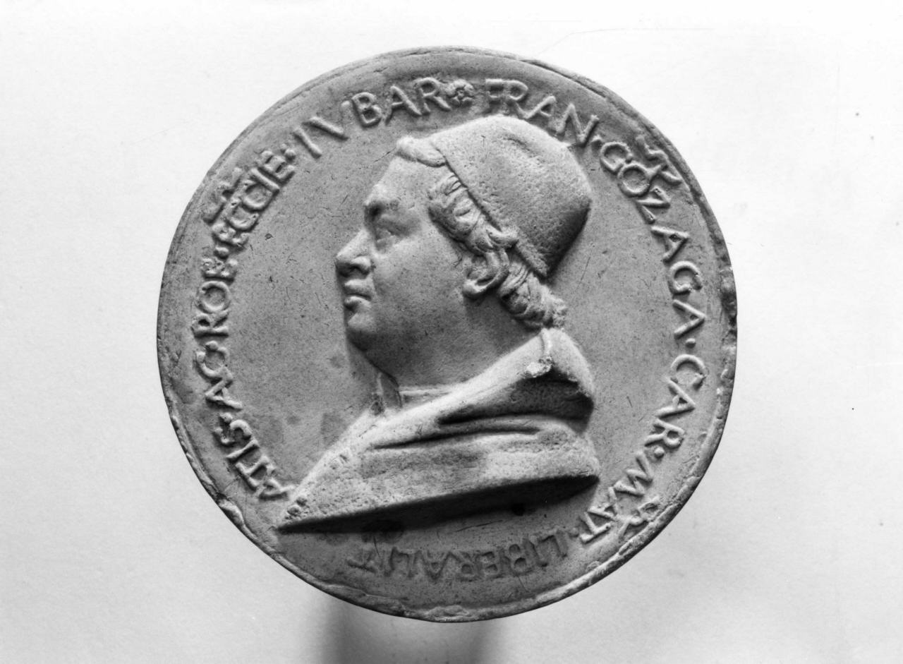 ritratto di Francesco Gonzaga (calco di medaglia) di Lelli Oronzio (bottega) (sec. XIX)