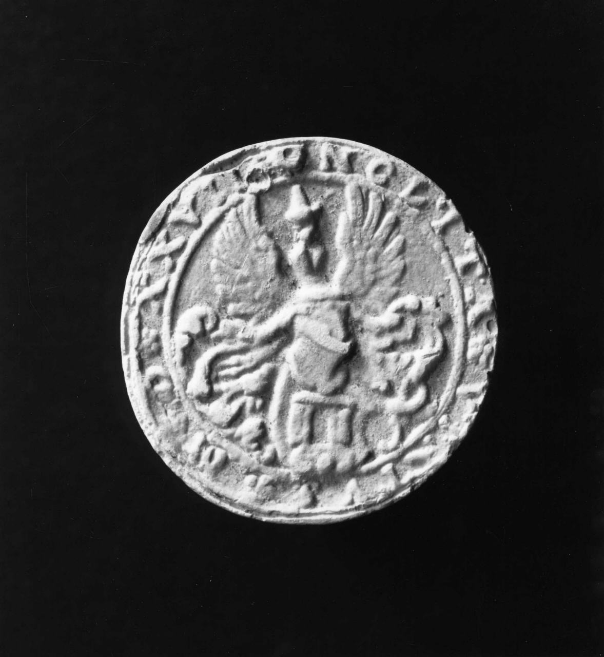 stemma gentilizio della famiglia Durer (calco di medaglia) di Lelli Oronzio (bottega) (sec. XIX)