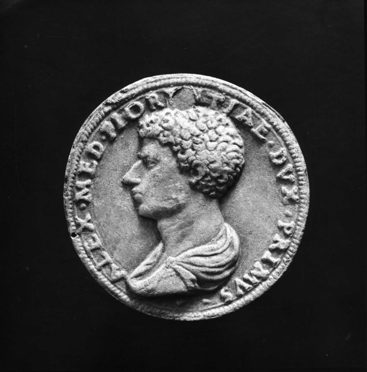 ritratto di Alessandro de' Medici (calco di medaglia) di Lelli Oronzio (bottega) (sec. XIX)