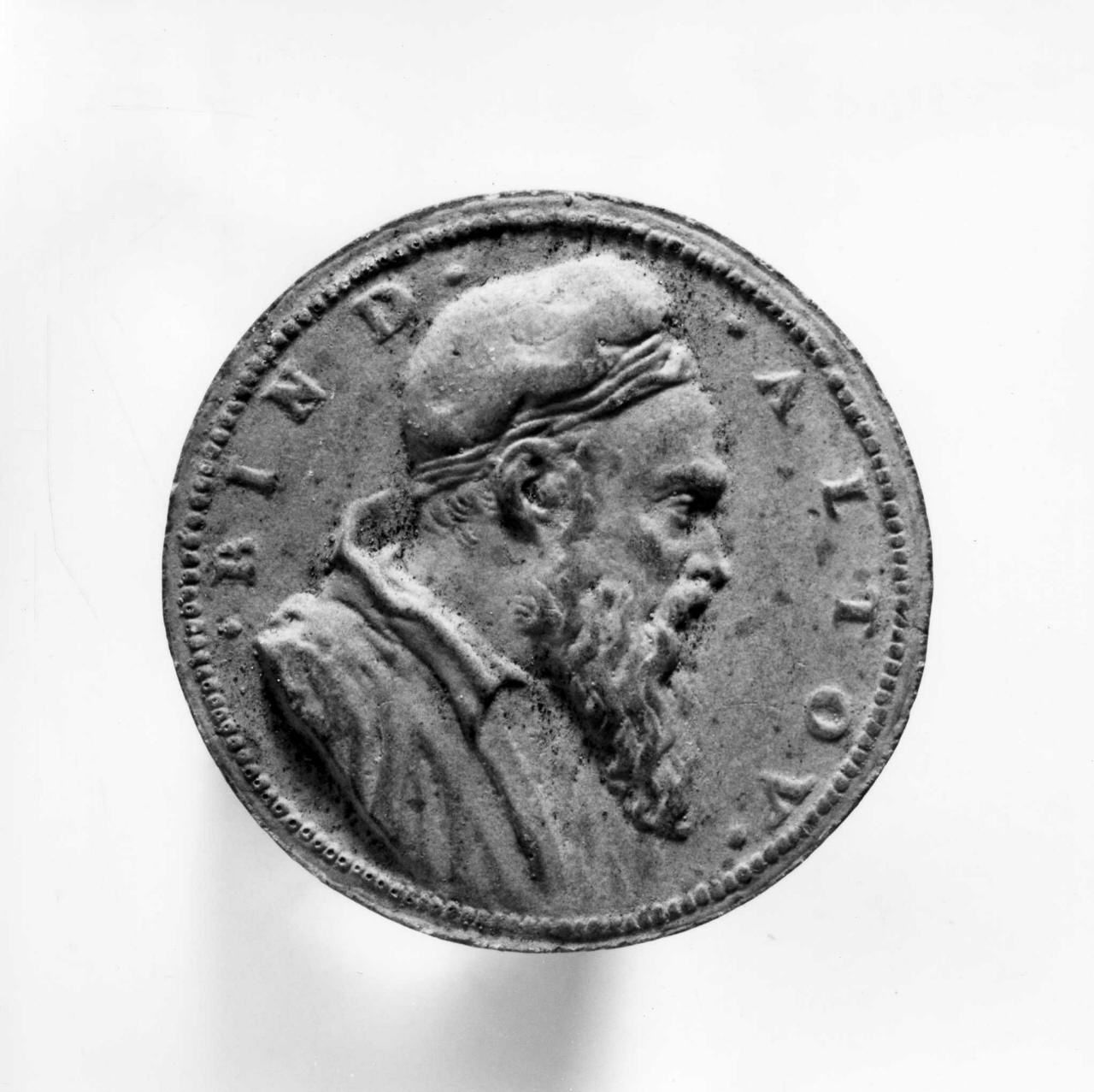 ritratto di Bindo Altoviti (calco di medaglia) di Lelli Oronzio (bottega) (sec. XIX)