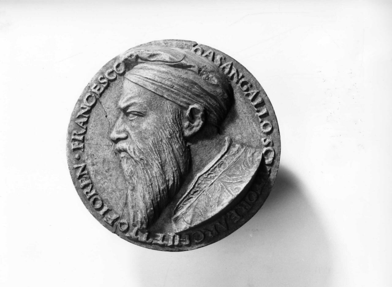 ritratto di Francesco da Sangallo (calco di medaglia) di Lelli Oronzio (bottega) (sec. XIX)