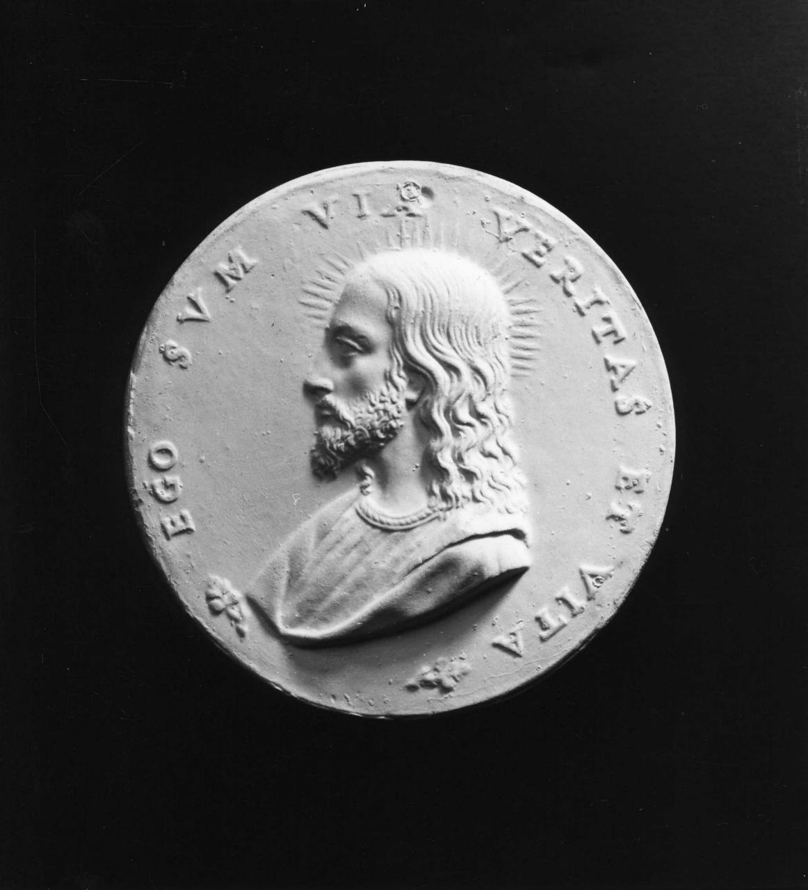 Cristo (calco di medaglia) di Lelli Oronzio (bottega) (sec. XIX)