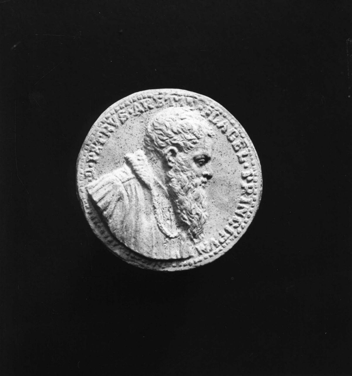 ritratto di Pietro Aretino (calco di medaglia) di Lelli Oronzio (bottega) (sec. XIX)