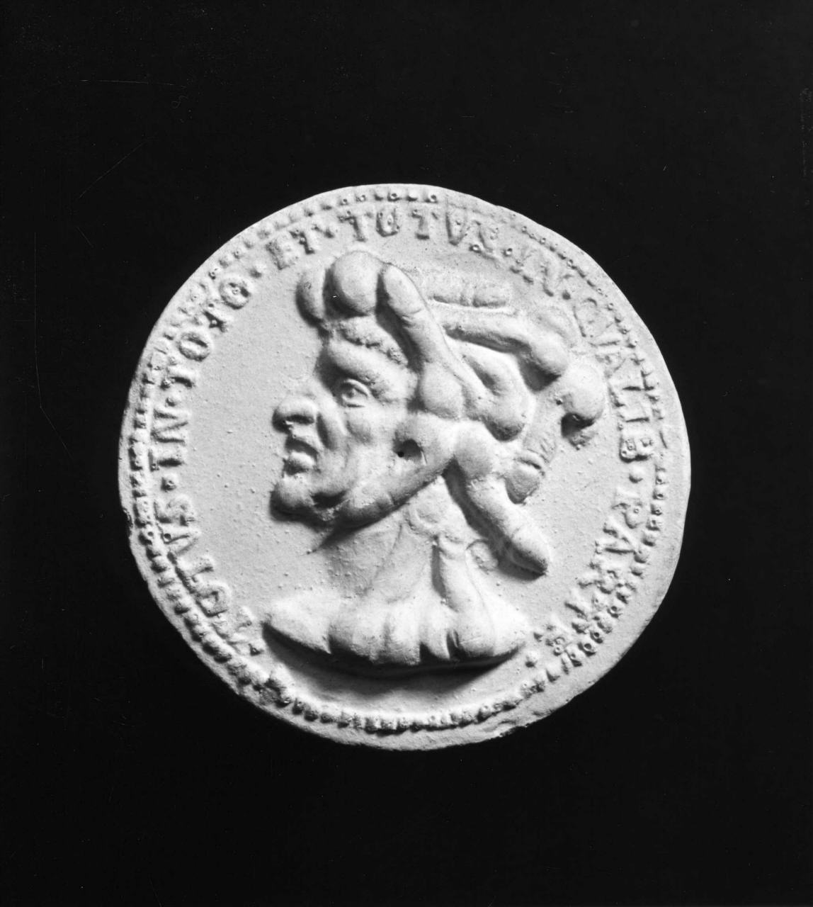 testa composta di membri virili (calco di medaglia) di Lelli Oronzio (bottega) (sec. XIX)