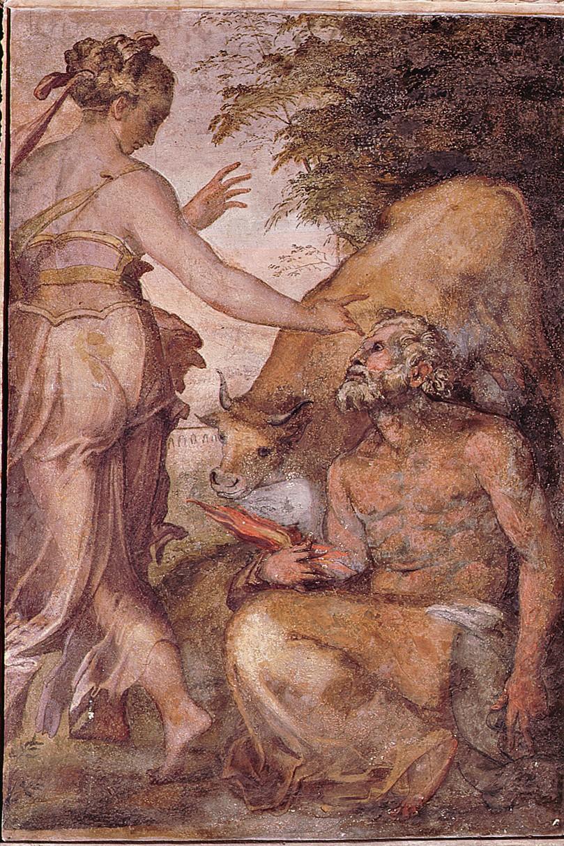 Giunone, Giove e Io (dipinto) di Gherardi Cristofano detto Doceno (sec. XVI)