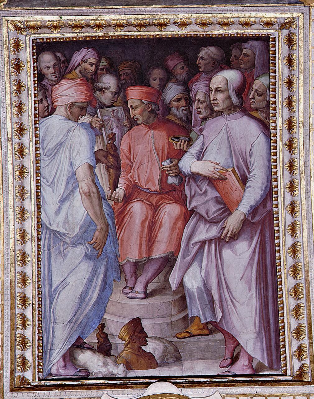 Cosimo il Vecchio circondato da letterati e artisti (dipinto) di Vasari Giorgio, Marchetti Marco detto Marco da Faenza (sec. XVI)