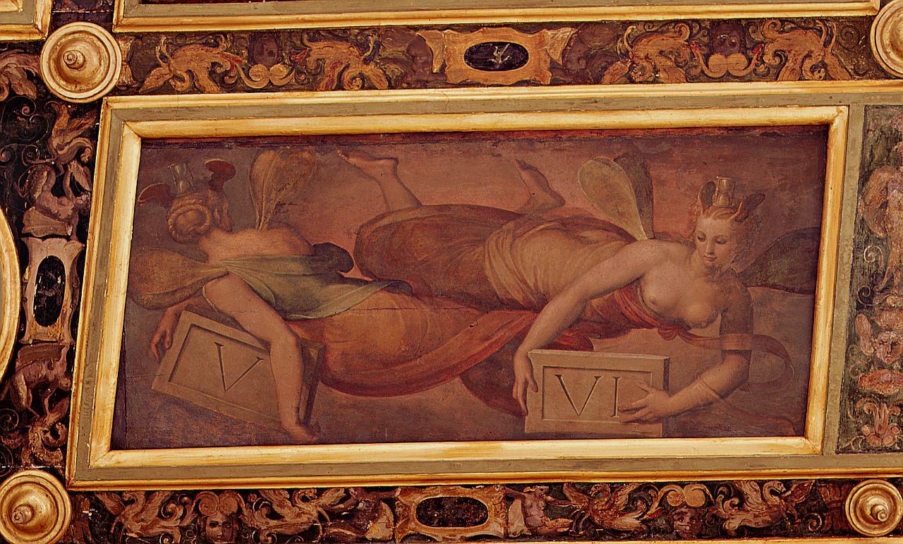 allegoria delle ore V e VI (dipinto) di Vasari Giorgio, Van der Straet Jan detto Giovanni Stradano (sec. XVI)