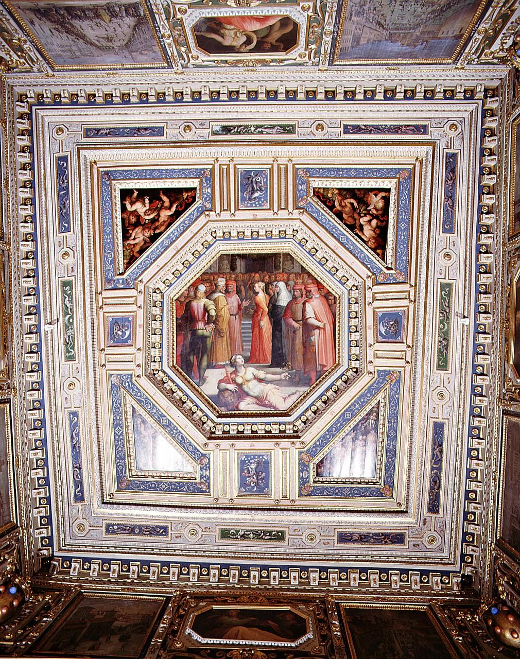 imprese di Cosimo I de' Medici (soffitto) di Botticelli Battista, Vasari Giorgio, Van der Straet Jan detto Giovanni Stradano (sec. XVI)