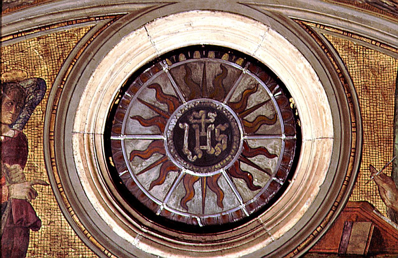 monogramma cristologico (vetrata) - bottega fiorentina (prima metà sec. XVI)