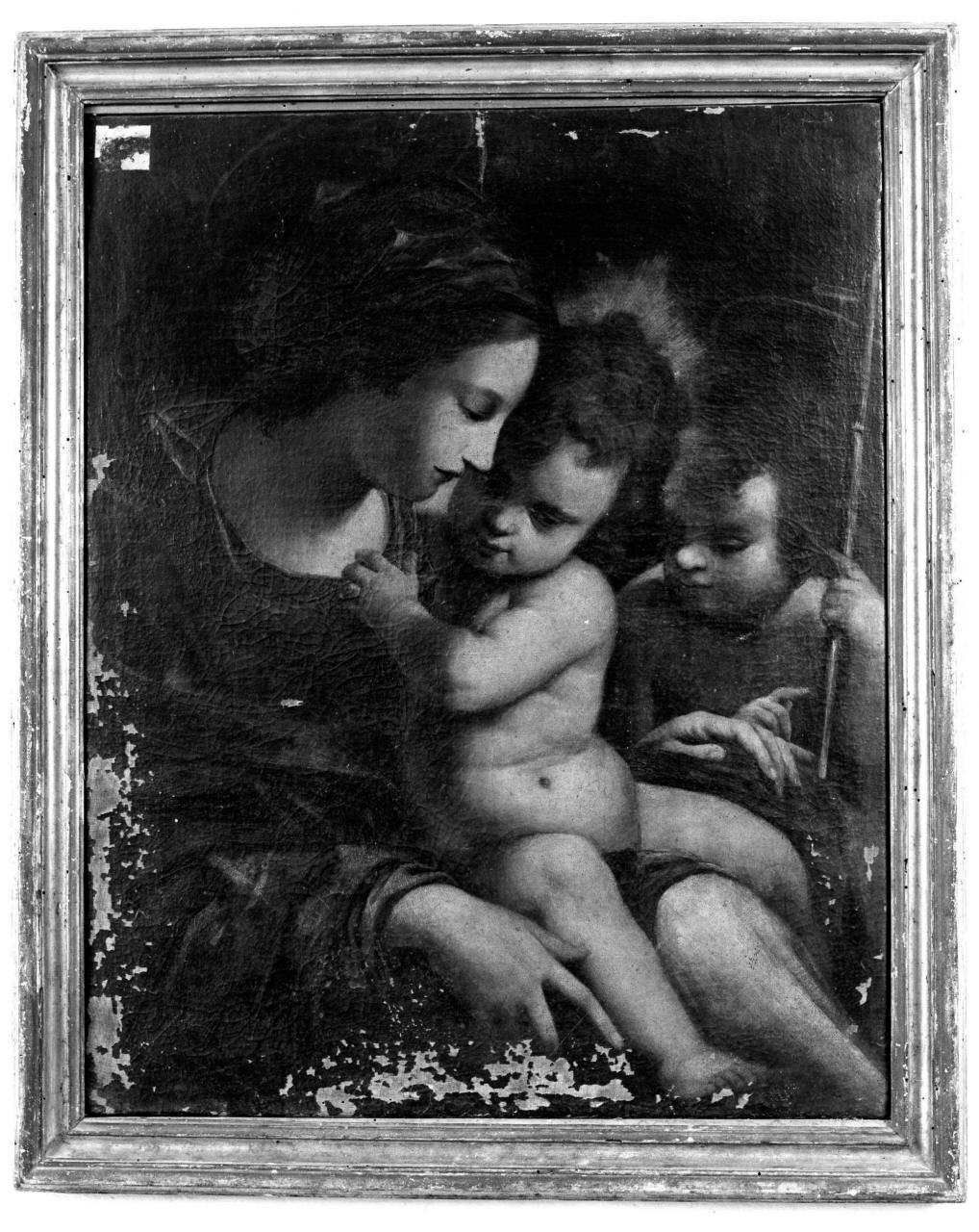 Madonna con Bambino e San Giovannino (dipinto) di Bouquet Emile (attribuito), Chanibim A (sec. XIX)