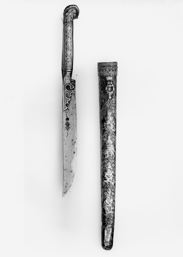 motivi decorativi vegetali e animali (coltello - bichaq, frammento) - manifattura ottomana (metà sec. XIX)