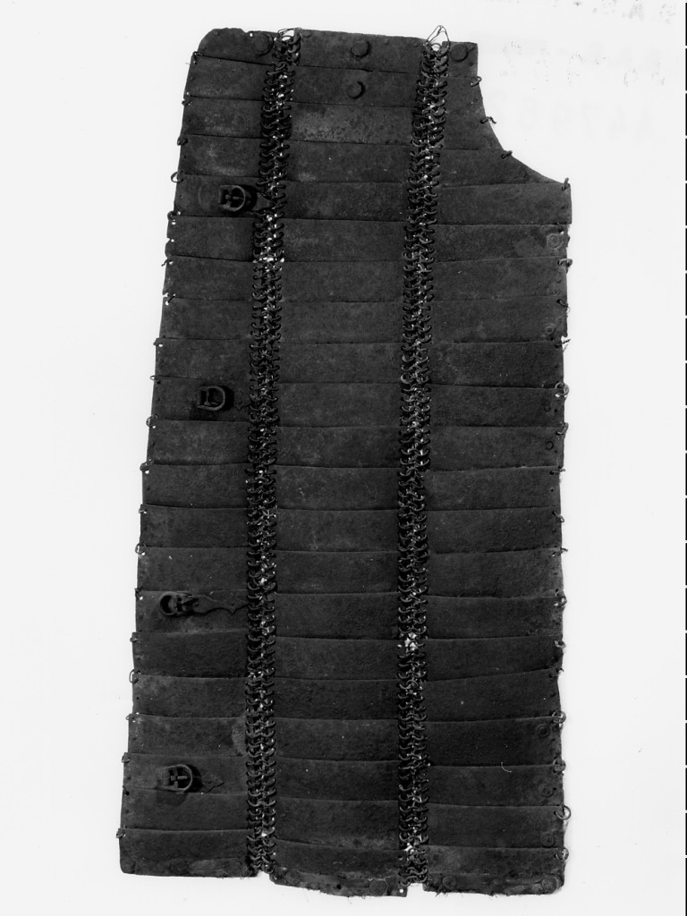 giaco a maglia, lamelle e piastre - jawshan, frammento - manifattura ottomana (seconda metà sec. XV)