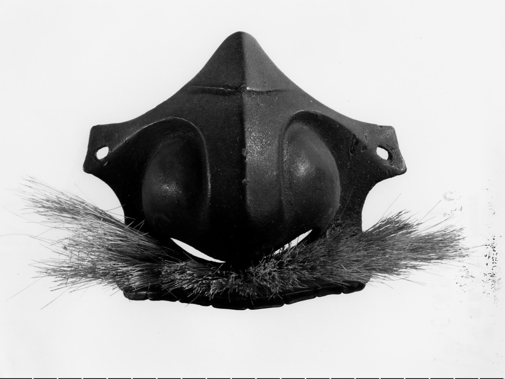 nasale di maschera da guerra, elemento d'insieme - manifattura giapponese (terzo quarto sec. XVIII)