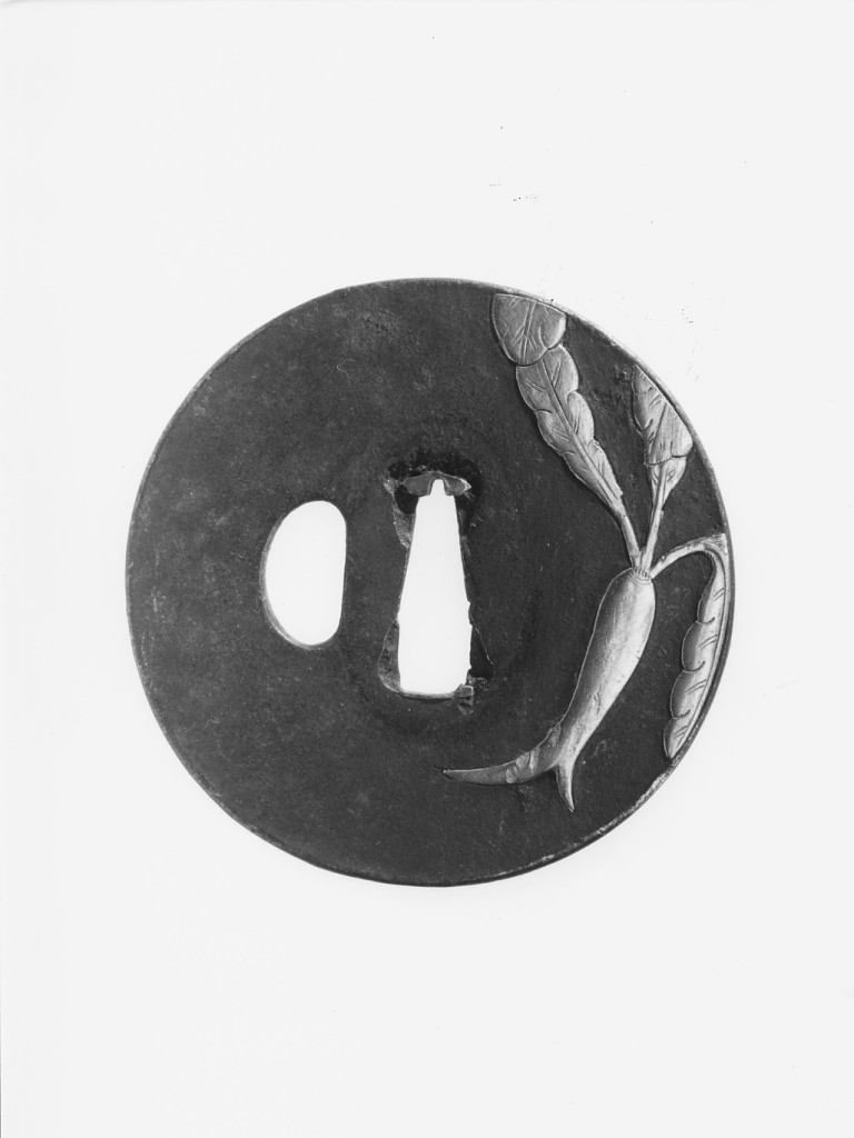 zenzero (guradamano da sciabola - tsuba circolare, elemento d'insieme) - manifattura giapponese (secondo quarto sec. XVII)