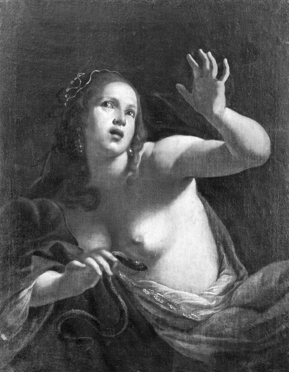 Cleopatra si fa pungere da aspidi (dipinto) di Fidani Orazio (attribuito) (sec. XVII)