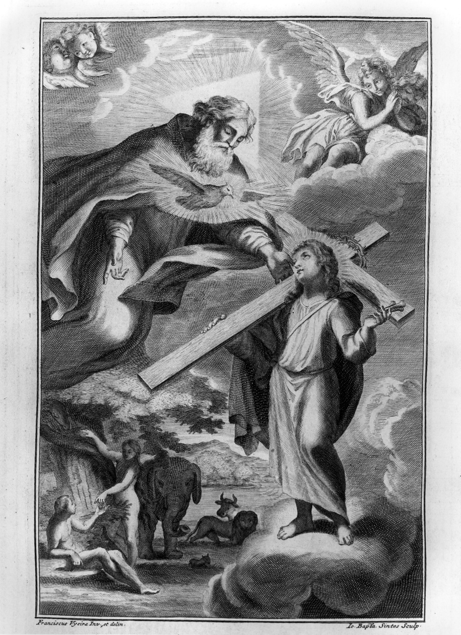 Trinità (stampa) di Vieira Francisco detto Portuense (attribuito), Sintes Giovanni Battista (attribuito) (sec. XVIII)