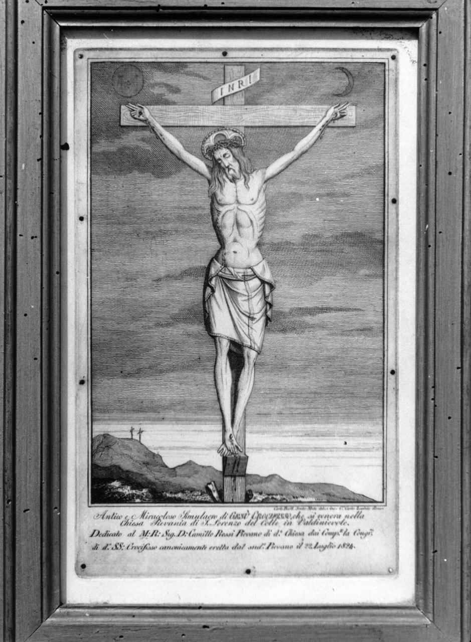 Cristo crocifisso (stampa) di Barbi Carlo (attribuito), Lasinio Carlo (attribuito) (sec. XIX)