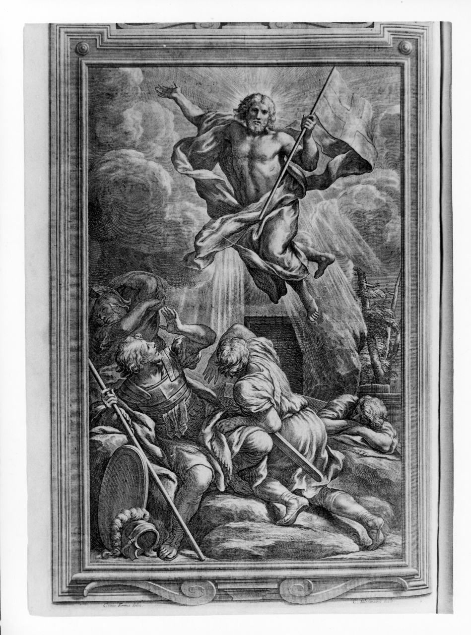resurrezione di Cristo (stampa) di Bloemaert Cornelis, Ferri Ciro (sec. XVII)