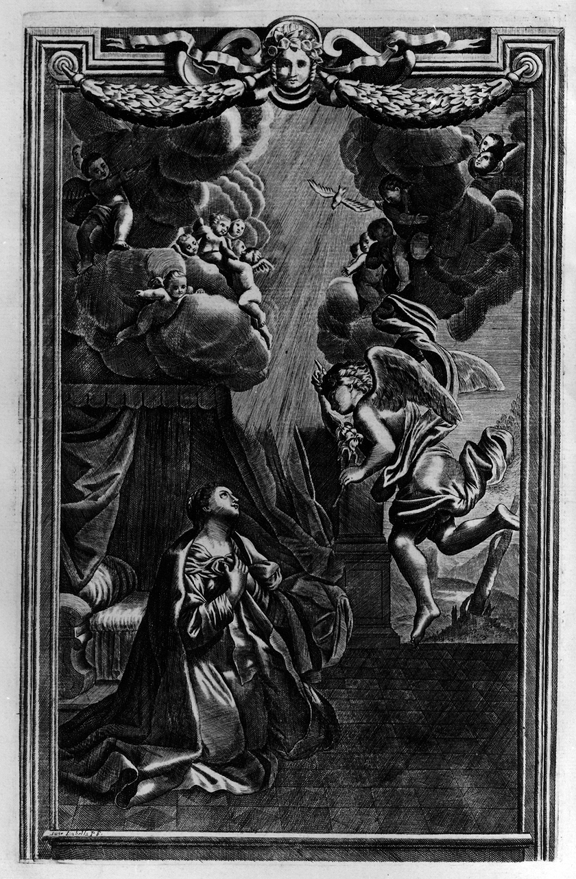 Annunciazione (stampa) di Piccini Elisabetto detta Suor Isabella (secc. XVII/ XVIII)