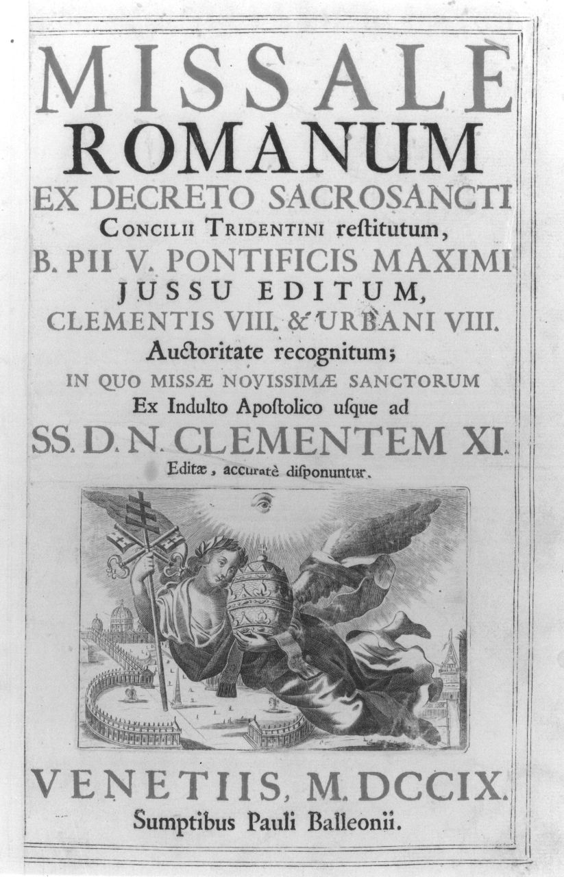 allegoria del papato (stampa) di Piccini Elisabetto detta Suor Isabella (sec. XVIII)