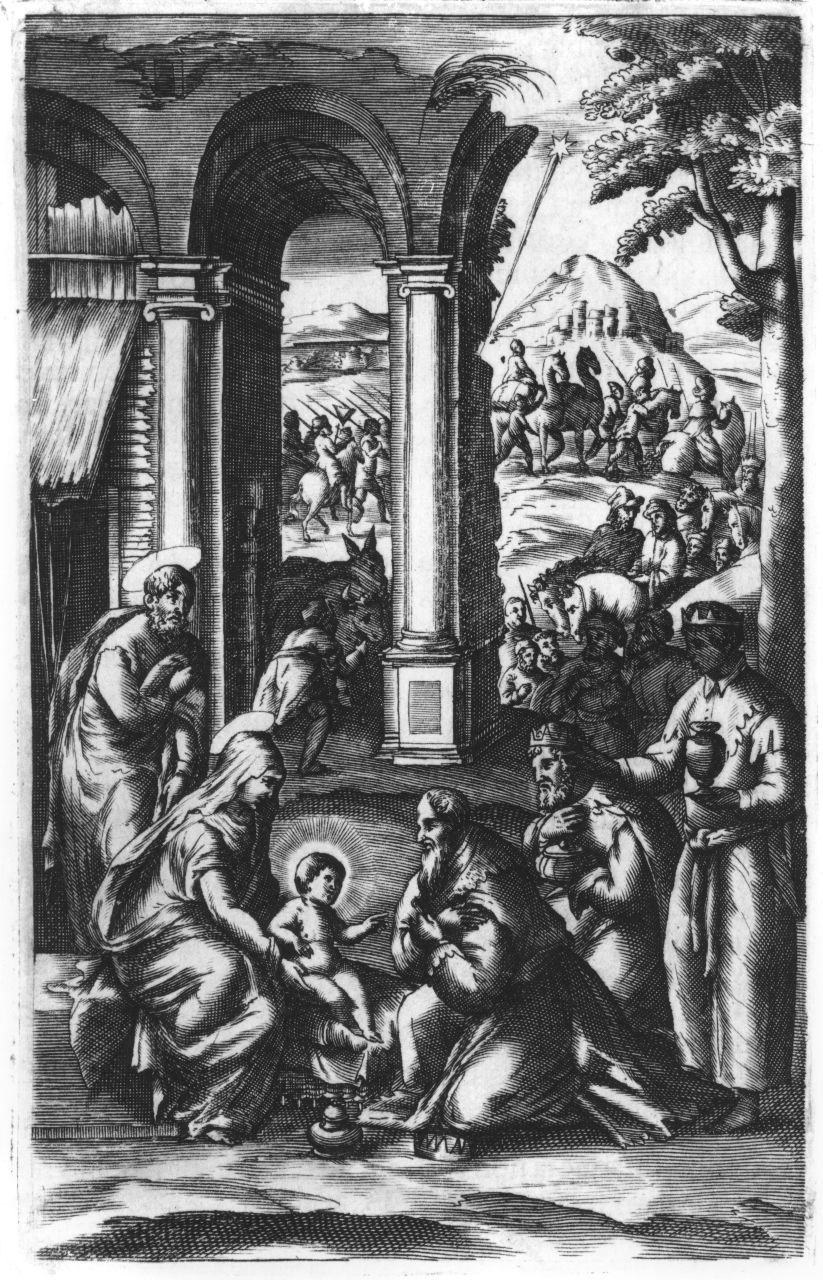 adorazione dei Re Magi (stampa) - ambito Italia settentrionale (sec. XIX)