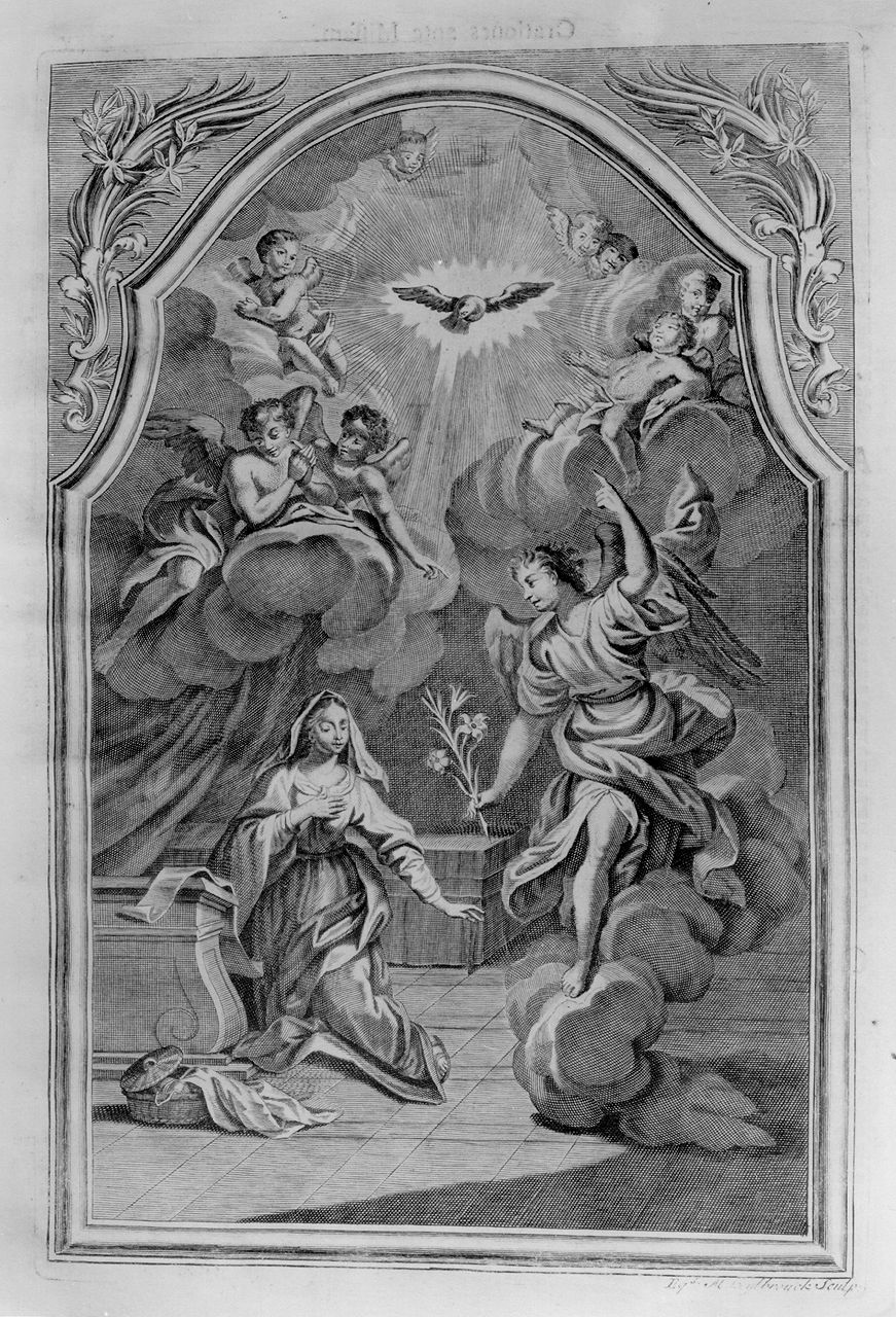 Annunciazione (stampa) di Heylbrouck Michael, Vllyghels Nicolas (sec. XVIII)