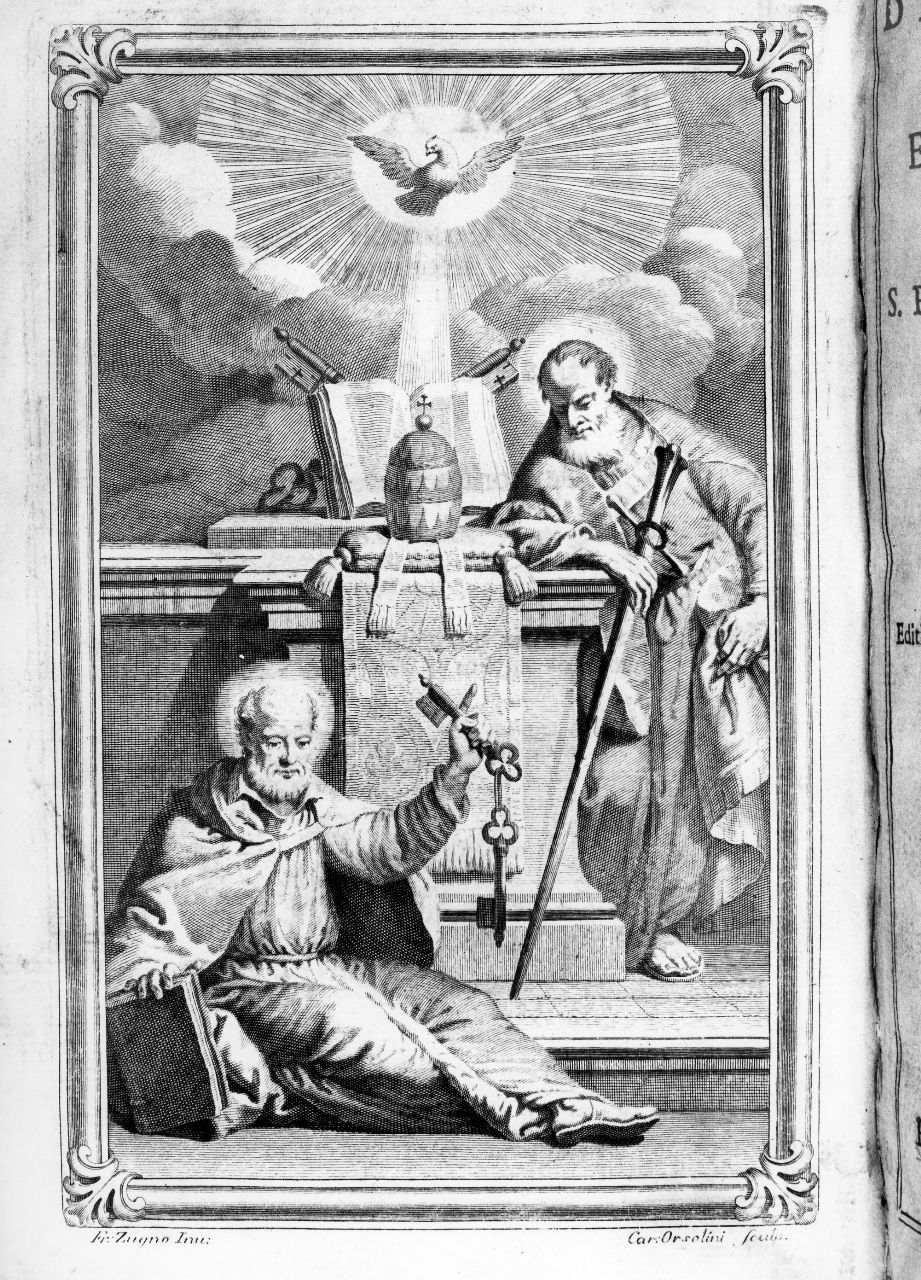 santi Pietro e Paolo (stampa) di Zugno Francesco, Orsolini Carlo (sec. XVIII)
