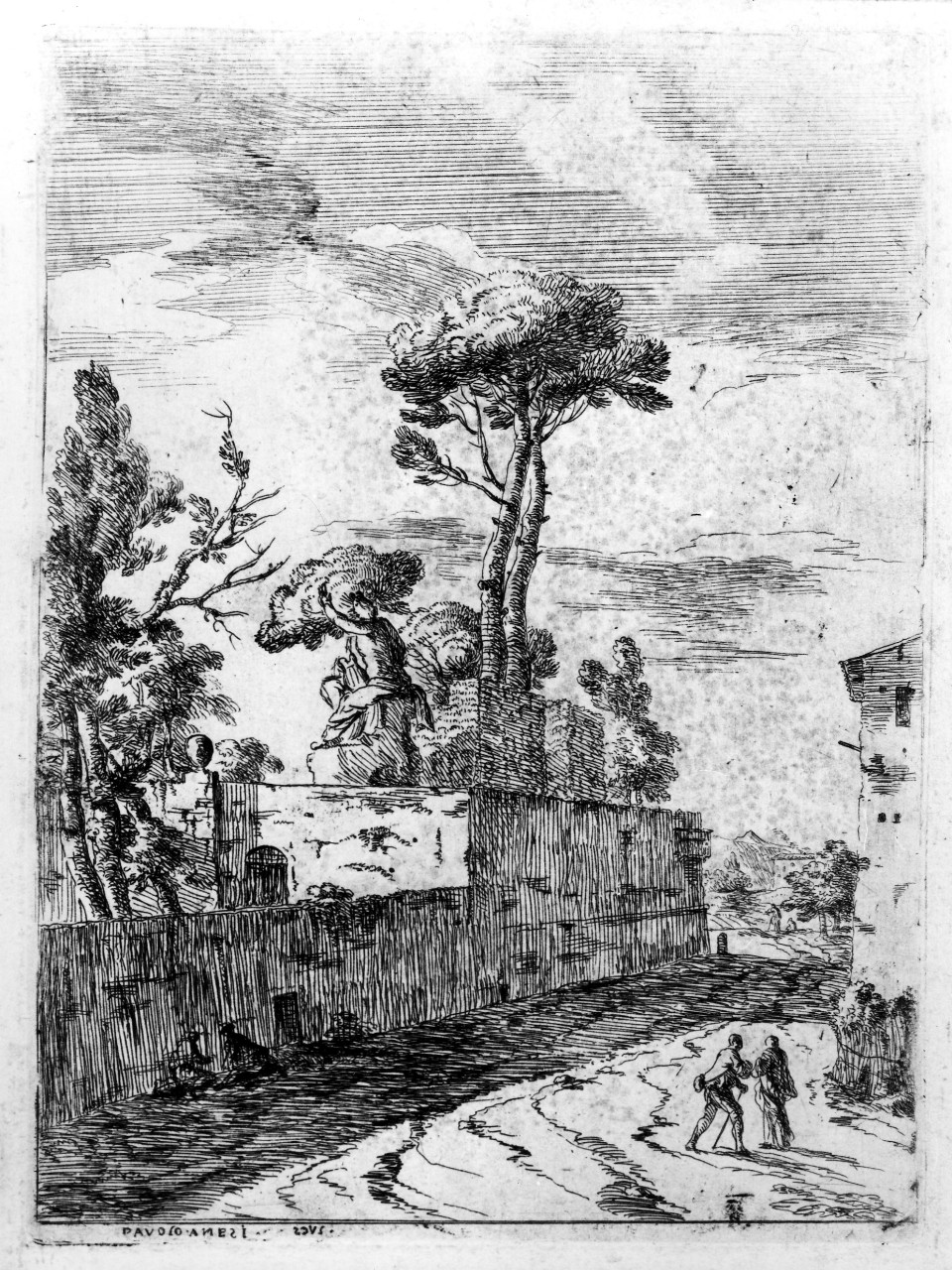 veduta dei dintorni di Roma (stampa) di Anesi Paolo (sec. XVIII)