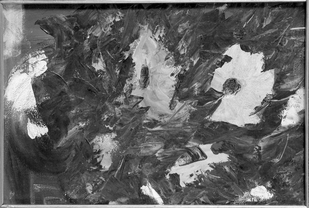vaso con fiori (dipinto, opera isolata) di Wladi Miro (seconda metà sec. XX)