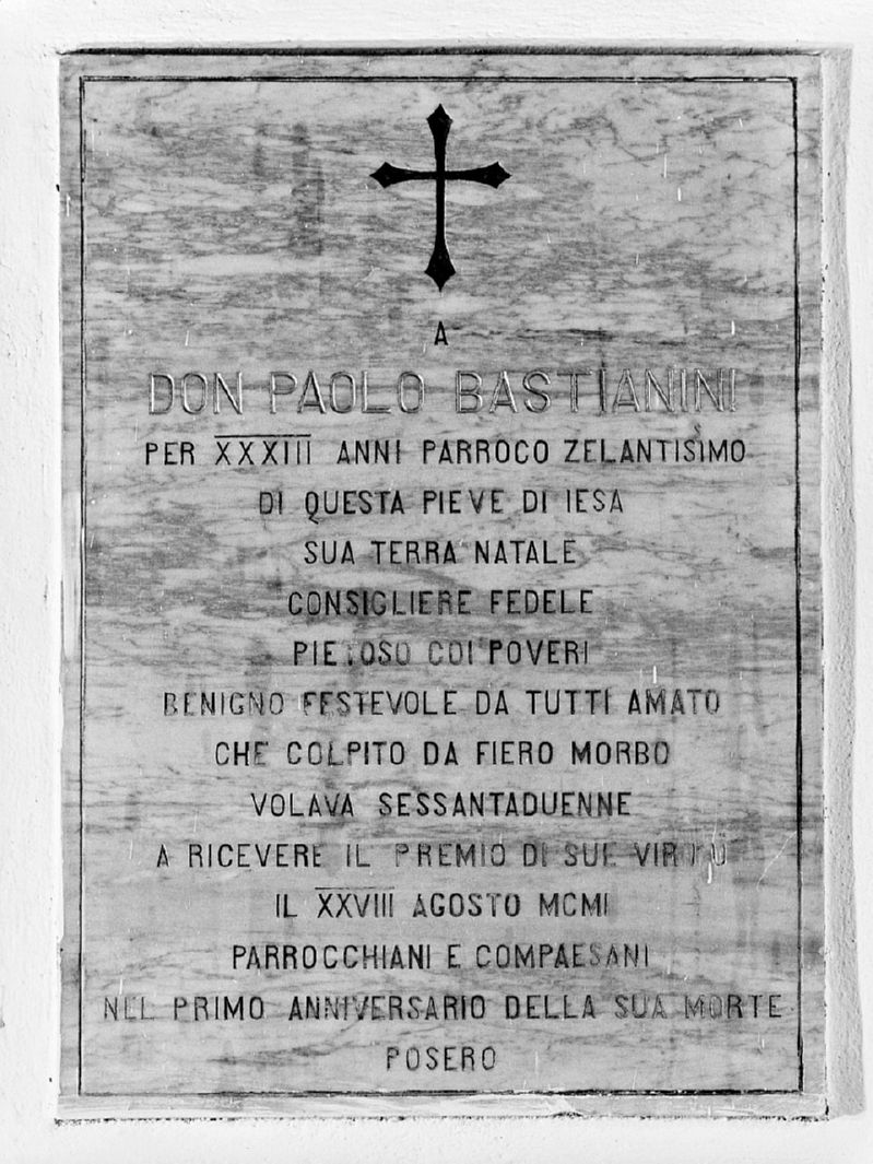 croce (lapide tombale) - bottega toscana (sec. XX)