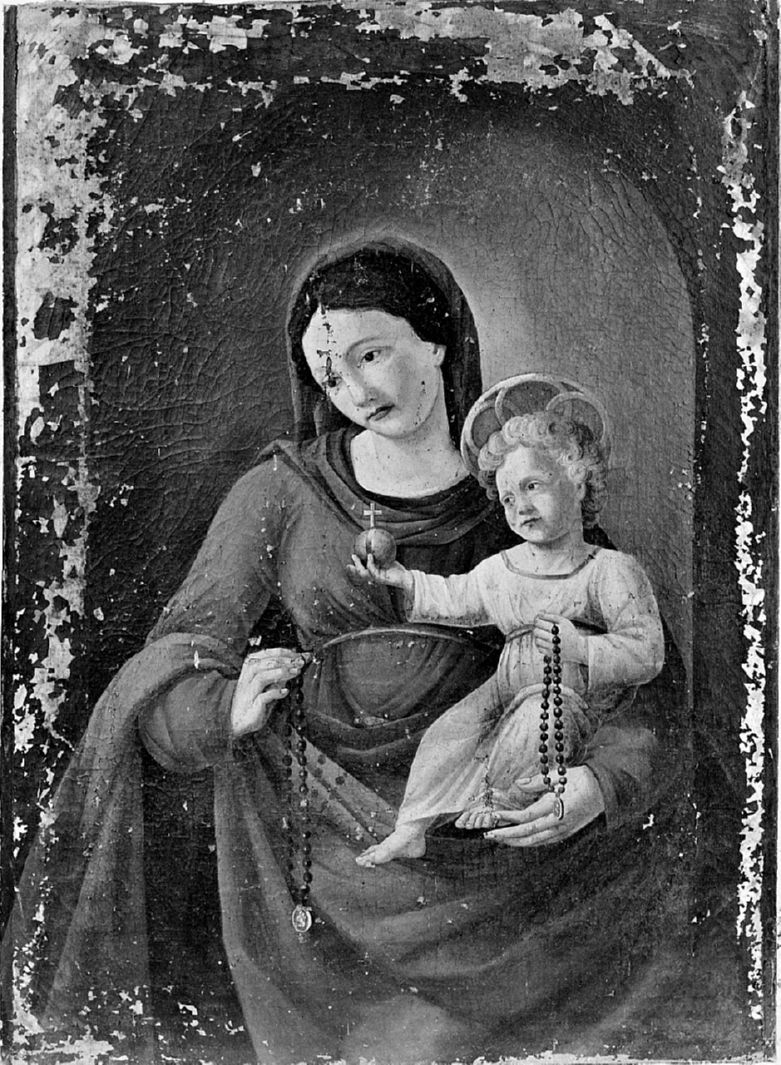 Madonna del Rosario, Madonna con Bambino (dipinto) - ambito senese (sec. XIX)