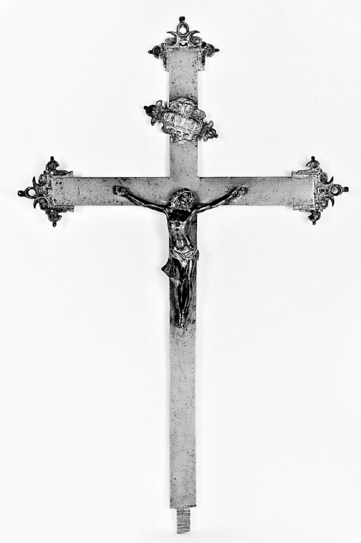 Cristo crocifisso (croce d'altare, elemento d'insieme) - bottega toscana (fine/inizio secc. XVIII/ XIX)