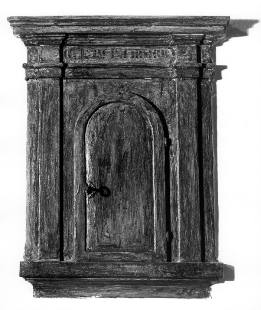 anta di armadietto per oli santi, frammento - bottega senese (sec. XVIII)